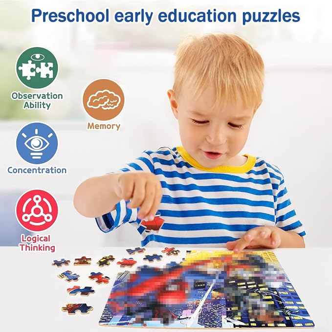 100 Pieces Jigsaw Puzzles for Kids Ages 4-8,Cool Spider Toy Puzzles,Kid Boys Girls Children Learning Educational Puzzless Portable Box Pack Toys