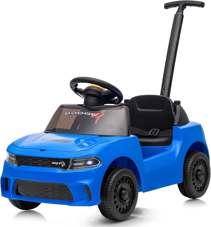 Licensed Dodge Ride on Push Car for Toddlers 1-3 Years with Handle & Music