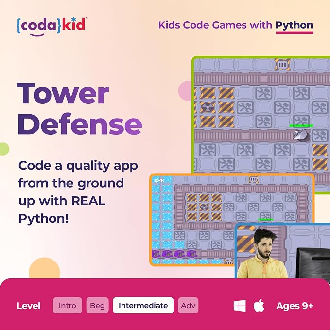 Python for Kids, Award-Winning STEM Courses, Coding for Kids, Ages 10+ with Online Mentoring Assistance, Learn Computer Programming and Code Amazing Games with Python (PC & Mac) (Box Art Varies)