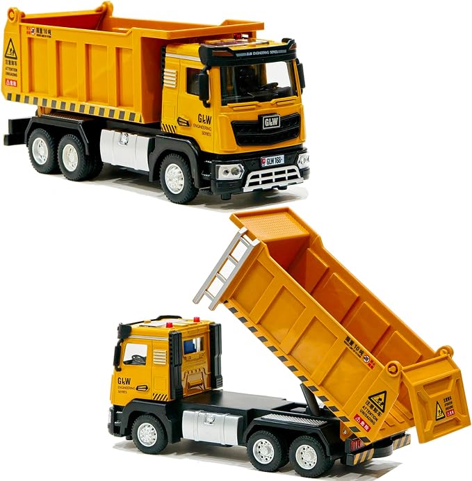 Construction Trucks Toy 1:40 Semi-Alloy Simulation Model Lights & Sounds Educational Engineering Vehicle for Kids Dump Truck
