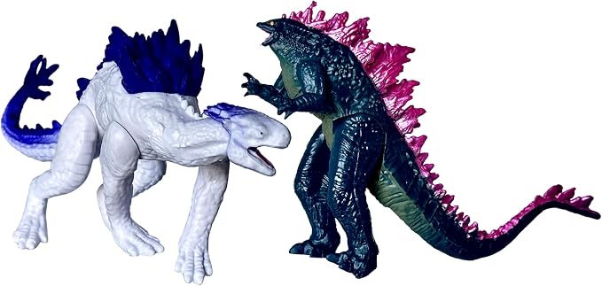 TwCare Set of 6 Monster x Kong: The New Empire, Dinosaur Dragon Toys Action Figures, Evolved Basic Exquisite Battle Roar B.E.A.S.T. Glove Shimo Frost Bite Mecha King Ghidorah Cake Toppers Pack