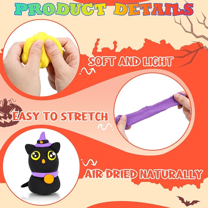 VioraWhite 144 Pcs Air Dry Clay Bulk 76 oz Mardi Gras Soft DIY Modeling Clay Kit Magic Foam Crafts for Sculpting Kids Gifts Party School Supplies for Crafts Artistic Project(Carnival Color)