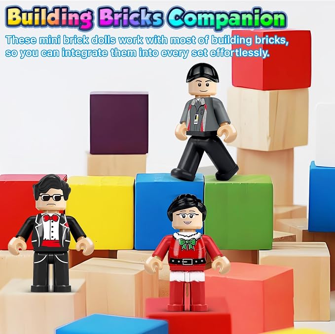 24PCS Mini Figures Building Bricks, Minifigures Stuffer, Mini People Figures Only Toy, Kids Gift for Christmas, Halloween, Birthday Party Supplies, Easter Eggs