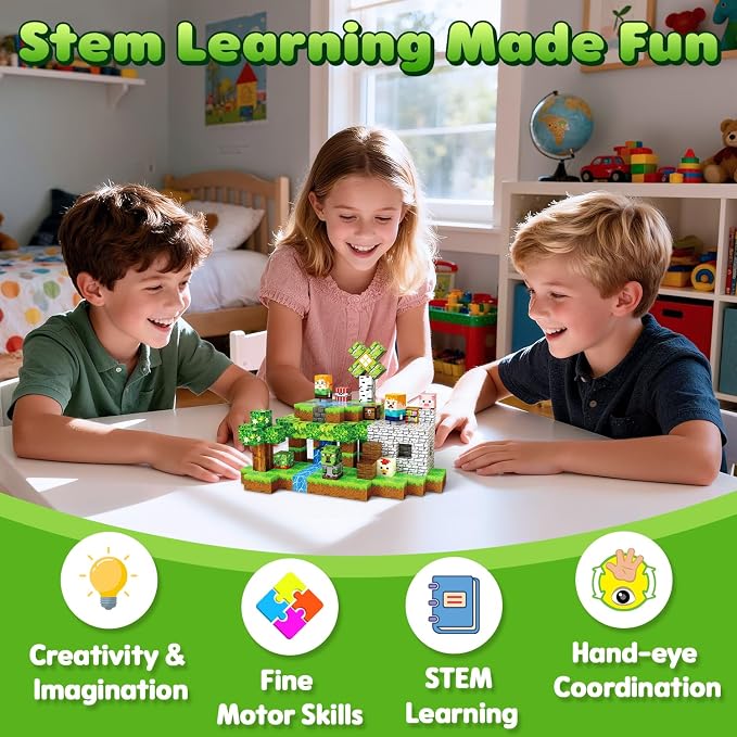 150PCS Magnetic Blocks, Magnetic Building Blocks, Stacking Magnets for Kids, Sensory Toy for STEM Constructions Magnet Blocks for Boys Girls Age 3+, Christmas Birthday Gifts 2.0