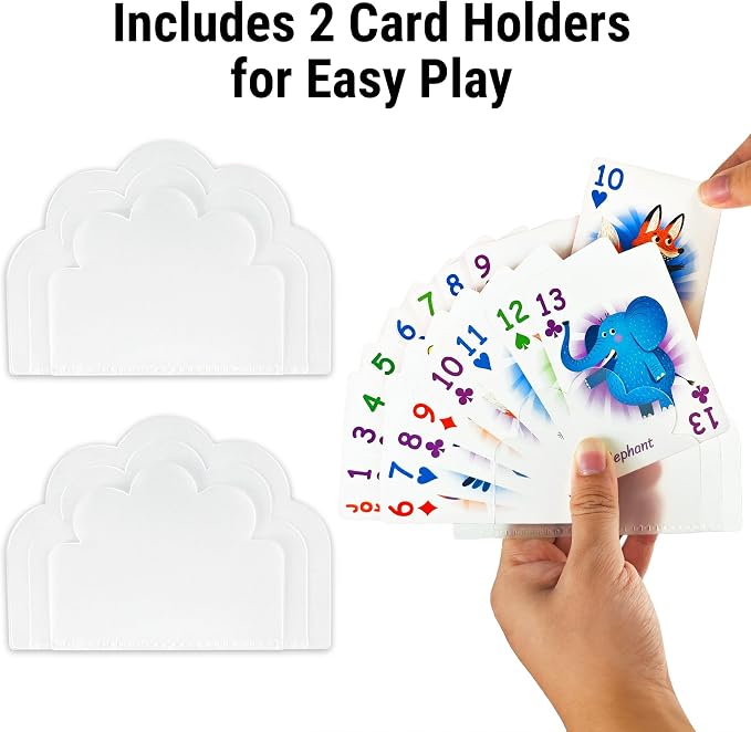 Educational 6 in 1 Kids Card Games, Alphabet & Simple Math, Large Cards | 6 Themes Designed With Mordern Education Concepts, Go Fish, New Old Maid, Gift for Kids 4+, Card Holders Included