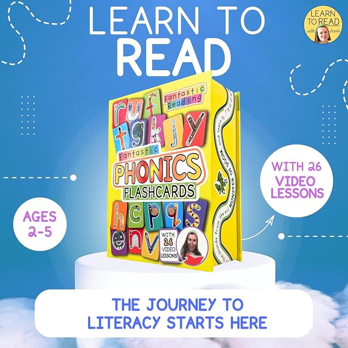 Phonics Flash Cards with Video Lessons for Ages 2-6 Years - Fantastic Alphabet Flash Cards Kindergarten - Engaging ABC Cards for Preschool, Kindergarten and Kids Educational Letter Cards for Toddlers