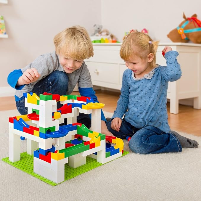 Hubelino Marble Run - 200-Piece Big Building Box - The Original! Made in Germany! - Certified and Award-Winning Marble Run - 100% Compatible with Other Building Sets