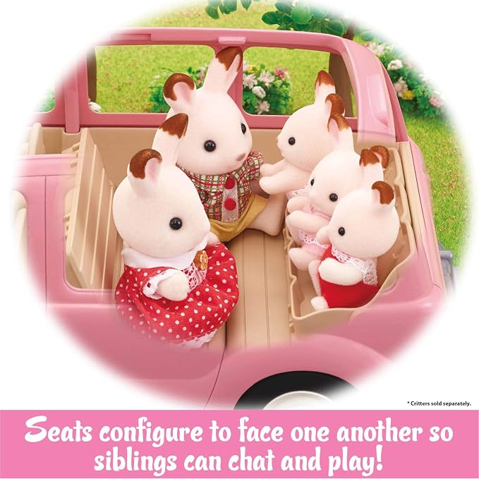 Calico Critters - Family Picnic Van - Family Vehicles – Kids Pretend Play Toy, Miniature Vehicle & Accessories Set, Ages 3+