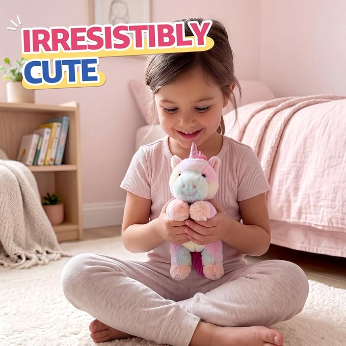 PEACH CAT Pink Unicorn Stuffed Animal 9.8" Cute Plushies Small Plush Toys Birthday Gifts for Girls Boys Kids