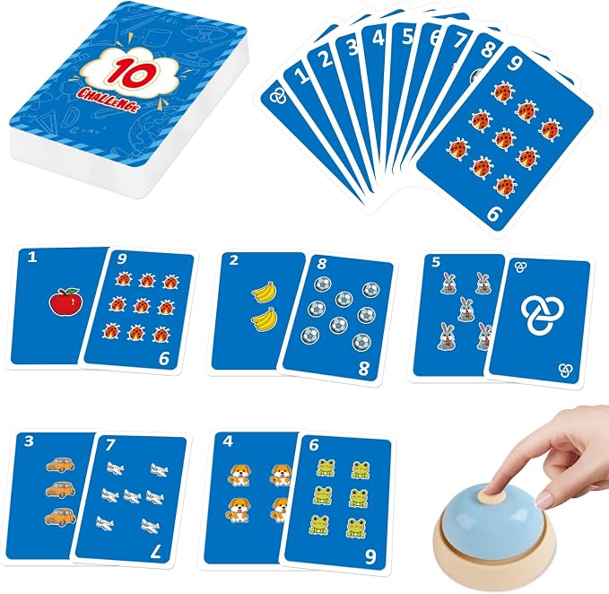 Kasfalci Math Learning Toys - Card Games, Board Games & Flash Cards for Kids, Addition & Subtraction, Family Travel Fun, Classroom Must Haves