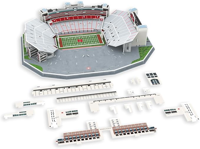 Pro-Lion 3D Jigsaw Puzzle of Nebraska Memorial Stadium – 162 Pieces | Nebraska Huskers College Football Model | NCAA Football Stadium Building Kit | Creative Gift for Men, Boys & Kids Aged 8+