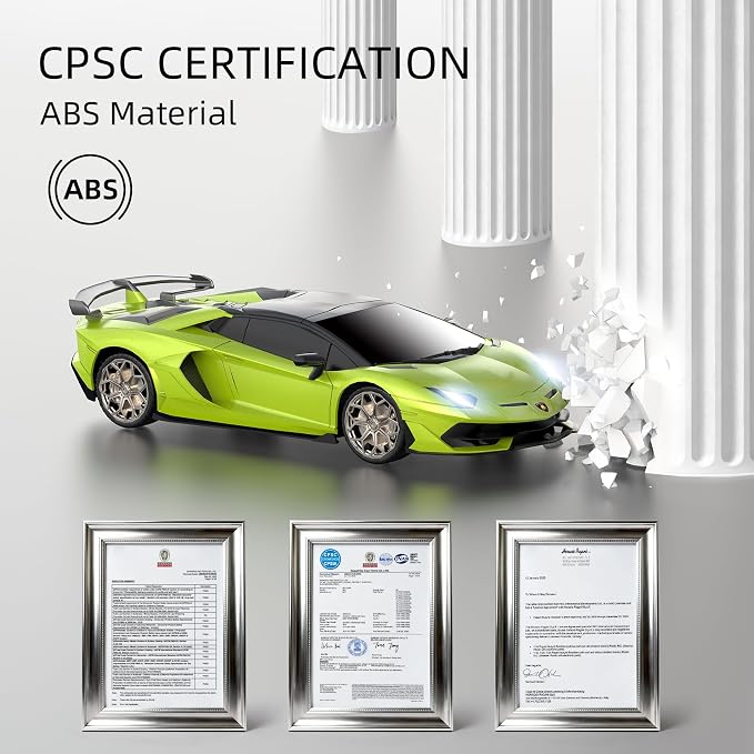 AEROQUEST 1:24 Lamborghini Remote Control Car （Green） | Officially Licensed,Birthday Gift,Toys for ages 3-8,Aventador SVJ Mode,Electric Sport Racing,Hobby RC Cars