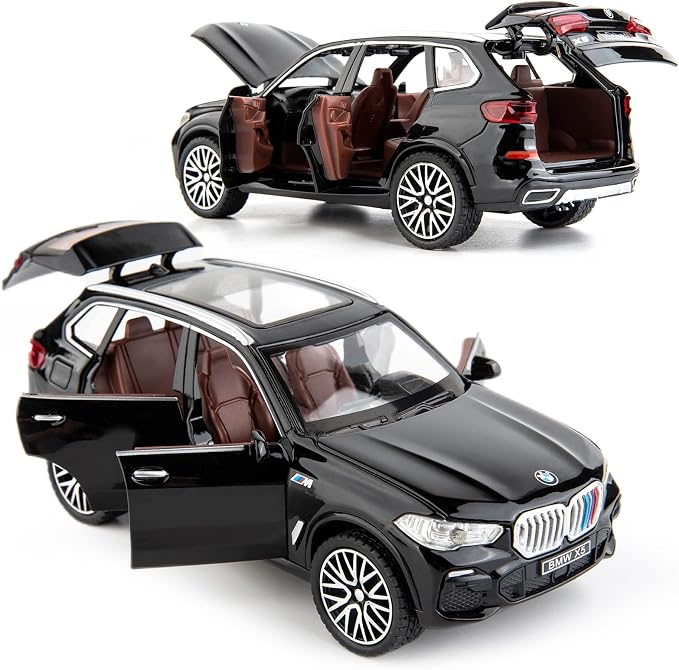 BDTCTK 1:32 Comapatible for X5 SUV Model Car Toy, Zinc Alloy Pull Back Toy car with Sound and Light for Kids Boy Girl Gift(Black)