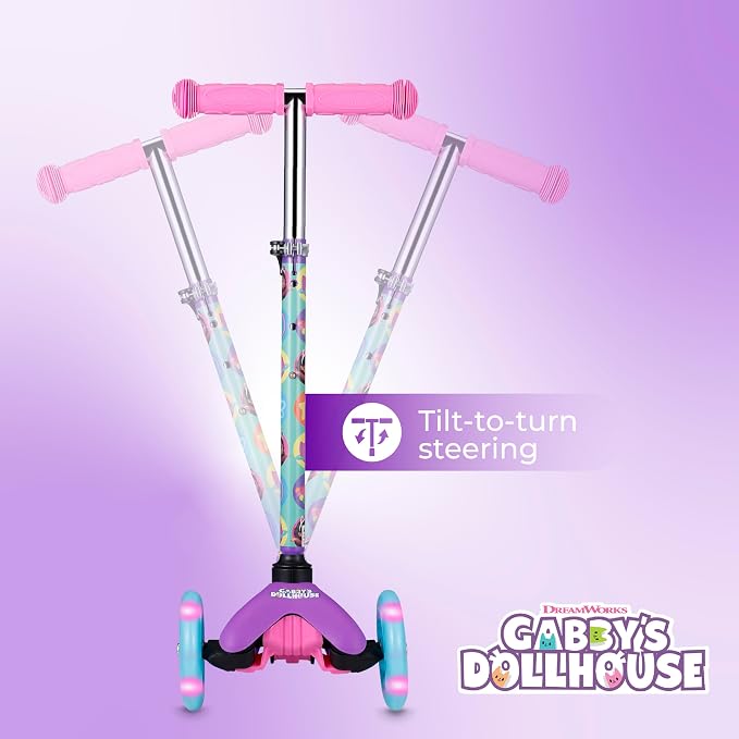 Kick Scooter for Kids, 3 Wheel Self Balancing, Light Up LED Wheels
