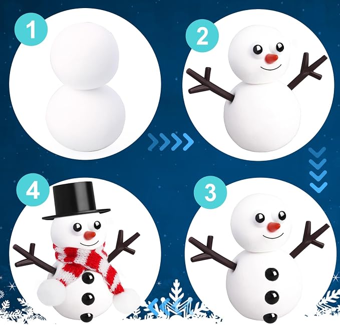 BANBBUR 12 Pack Christmas Stocking Stuffers for Kids,Christmas Crafts for Kids,Modeling Clay DIY Build a Snowman Crafts Kit Bulk Christmas Stocking Stuffers Gifts Activities