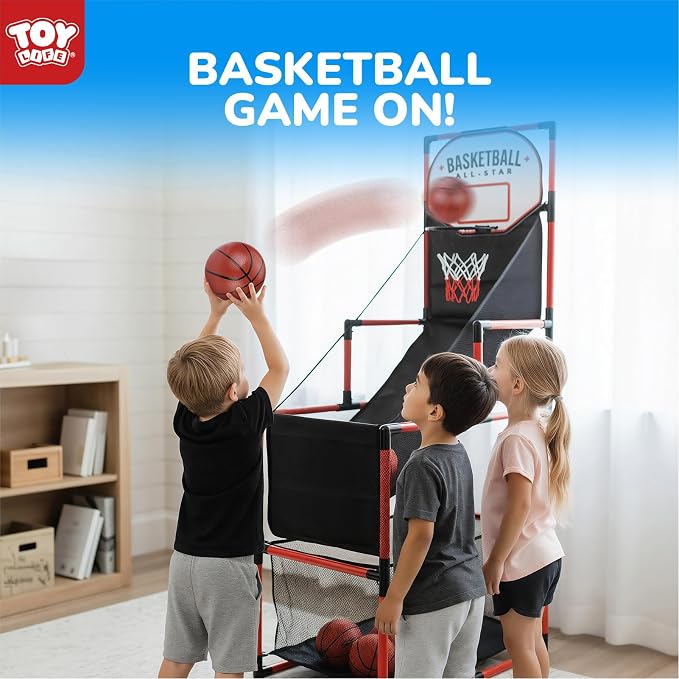 TOY Life Basketball Arcade Game Indoor for Kids - Basketball Shooting Game for Boys Age 4 5 6 7 8, Portable Basketball Hoop Arcade Set for Boys 8-12