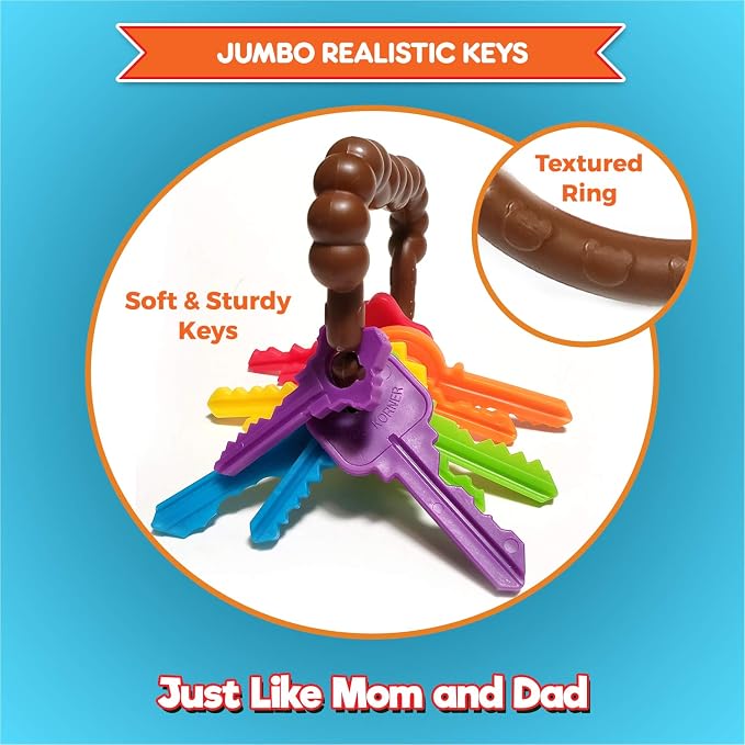 Baby Keys Montessori Toys for Toddlers - Toy Keys, Matching Toddler Games, Learning Toys for 2 Year Olds - Real Keys, Pretend Play Toys and Sensory Toys for Autistic Children with Activity eBook