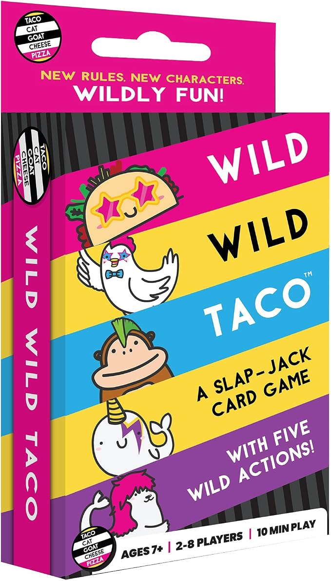 Wild, Wild Taco – by Taco Cat Goat Cheese Pizza - Hilarious, Fast-Paced Slap-Jack Card Game for Kids, Teens, and Adults. Family Friendly Party Game. Great Gift for Kids Ages 7+, 2-8 Players, 10 min