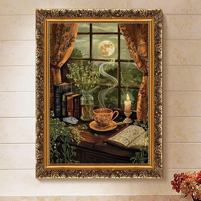 Fairyland JinWenn Paint by Numbers for Adults and Kids Beginner, Book Painting by Number Kits On Canvas, Number Artist Paint by Number Kit Oil Painting Acrylic Paints, Home Wall Decor Gift 12X16 inch