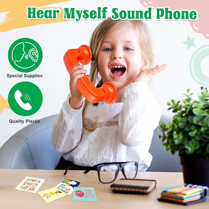 Whisper Reading Phones 8 Pcs Hear Myself Sound Phone Speech Therapy Toy Tool for Classroom Accelerate Reading Fluency Comprehension and Pronunciation for Kids and Adults