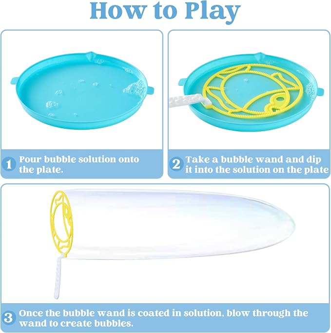 JOYIN Big Bubble Wands Set, 48 Pcs Giant Bubble Maker with Tray Bulk for Kids Adults Gifts, Summer Outside Toys, Easter Basket Stuffers, Birthday Party Favors