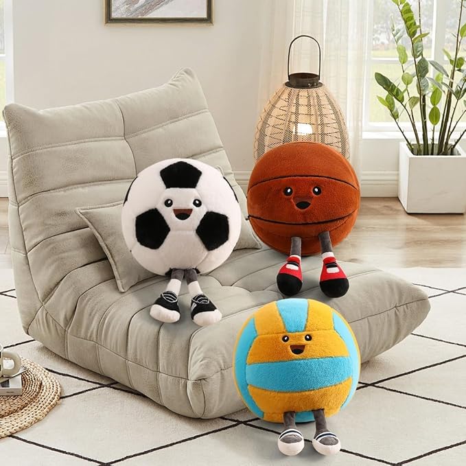 Funny Soccer Ball Pillow Plush with Legs - Cute Stuffed Animal Plush Toy for Boys Girls, Soccer Throw Pillow for Room Decor, Couch, Bed or Birthday Gift for Soccer Enthusiasts (Soccer 11 Inch)