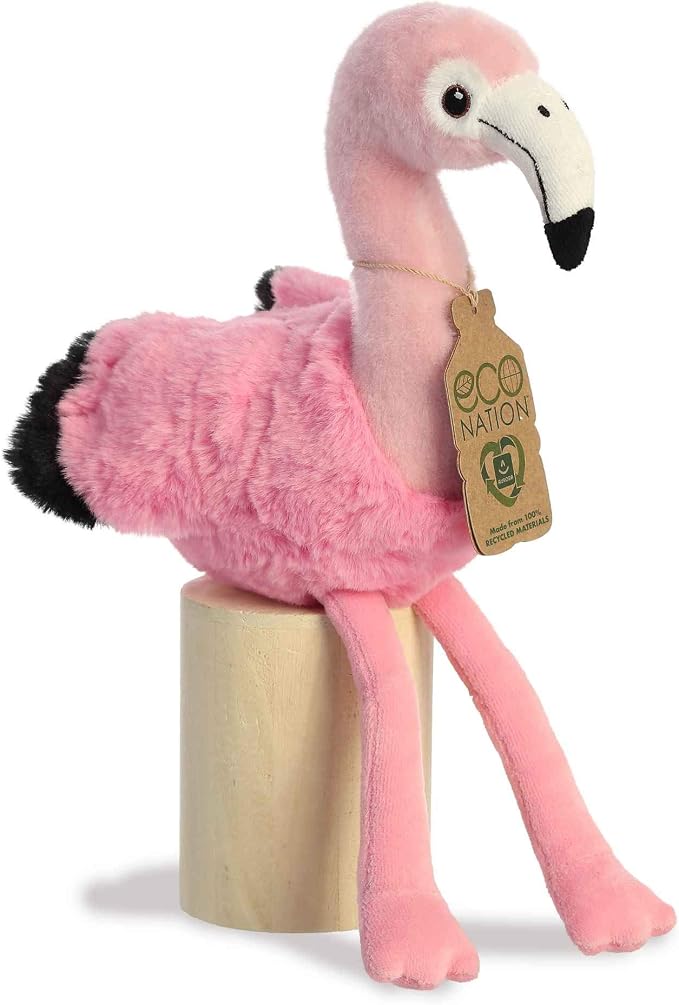 Aurora® Responsibly Made Eco Nation™ Flamingo Stuffed Animal - Ideal for Playtime Adventures - Perfect for Birthdays or Just Because - Pink 10.5 Inches