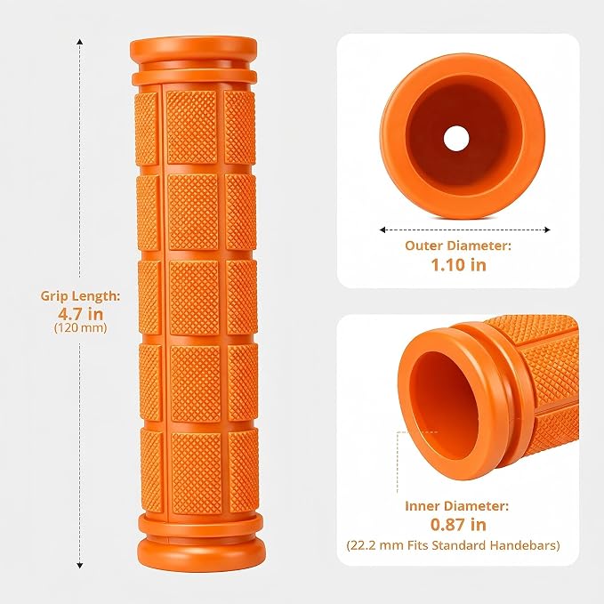CHUNZEXI 4 PCS Bike Handlebar Grips, Rubber Bicycle Bar Grips Replacement, Non-Slip Handle Grips for Kids Bikes, Scooters, BMX, Mountain & Cruiser Bikes
