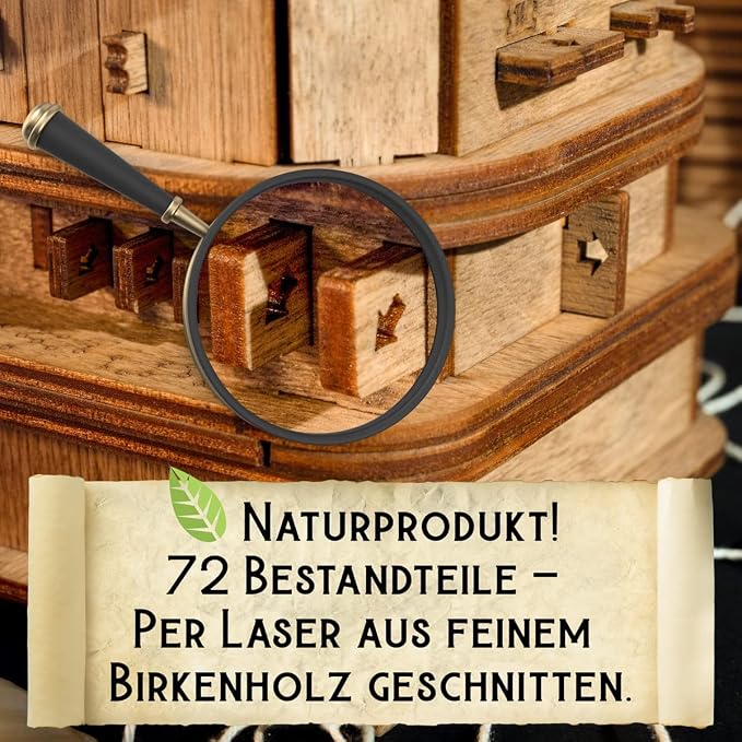 iDventure Cluebox - Davy Jones Locker - Escape Room Game - Pirate Puzzle Box - Gift Box - 3D Wooden Puzzle for Adults - Wooden Jigsaw - Brain Teaser - Birthday Gift Gadget for Men - Money Box