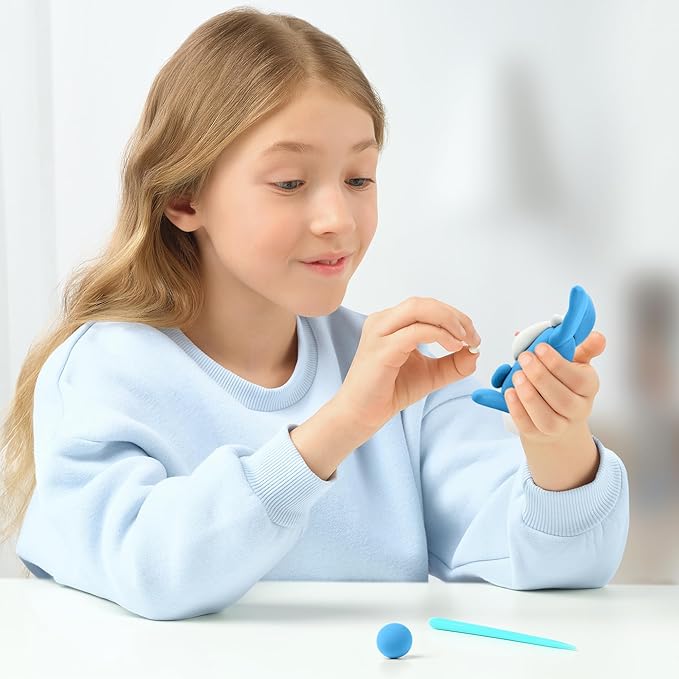 Hey Clay Animals - Claymate Piggy - Colorful Modeling Air Dry Clay for Kids - Air Dry Clay Kit 3 Cans with Fun Interactive App
