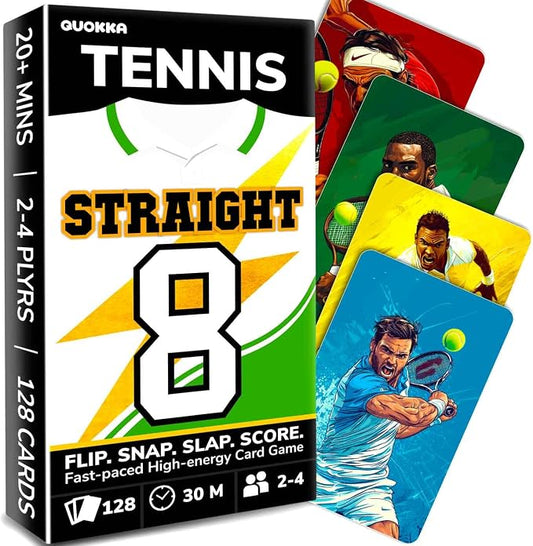 Quokka Tennis Fast-Paced Card Game for Kids & Adults – 128 Cards & Easy Rules – Quick & Fun Matching Game – 2-4 Players – Ages 8+ – Perfect for Family Games Night, Travel and Parties