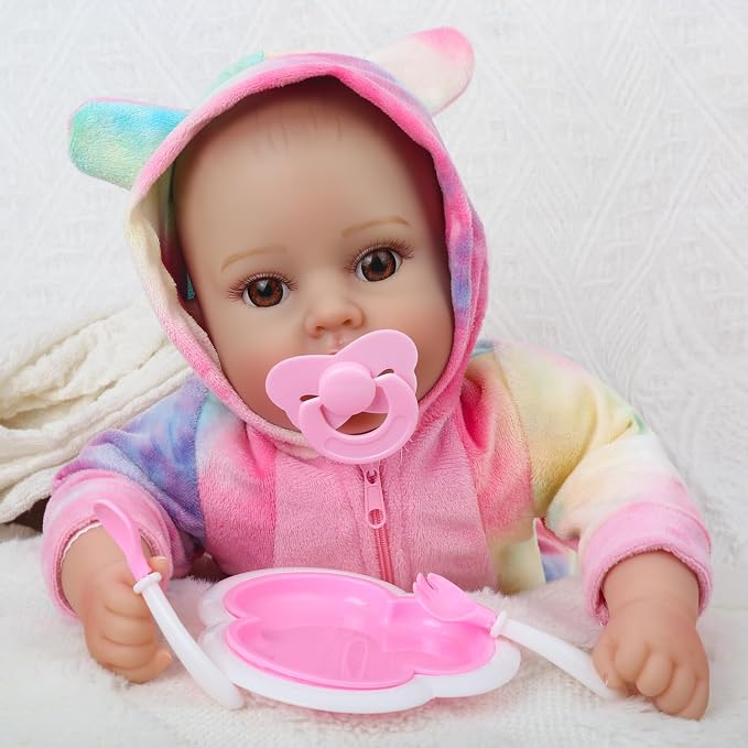 GOAROY Lifelike Baby Dolls Girl, 18 inch Large Realistic Sweet Soft Body Baby Doll Real Life Baby Dolls Girl, with Accessories Gift for Kids Age 3 4 5 6 7 8+