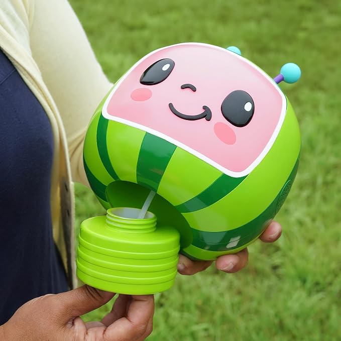 CoComelon NO Spill Musical Bubble Machine | Bubble Toy for Baby, Toddlers and Kids | Amazon Toys Exclusive with 20oz of Extra Bubble Solution (Bubble Solution Bottle Colors Will Vary)