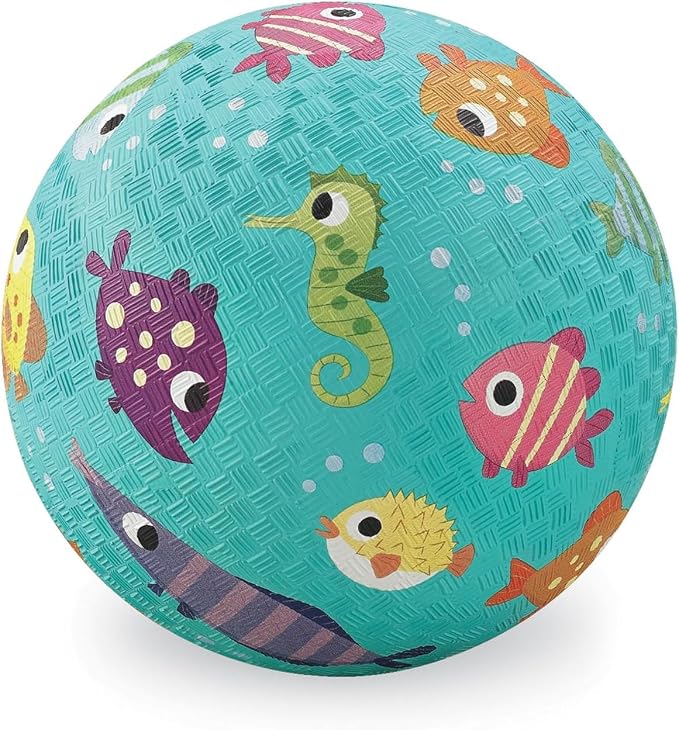 Crocodile Creek Playground Ball - Durable Rubber Ball for Kids Ages 3 and Up - Bouncy Inflatable Ball for Kickball, Indoor Games, and Outdoor Sports - PVC-Free