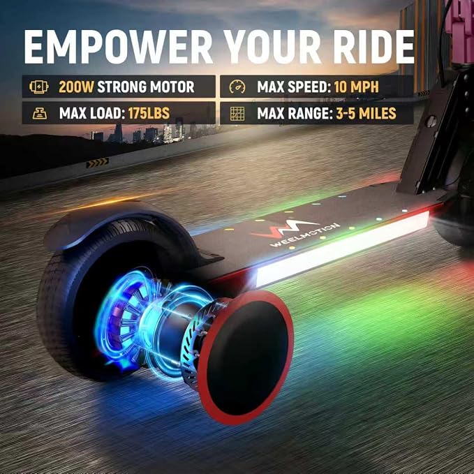 Classic Foldable Electric Scooter for Kids, Bright Front Lights, Shining Pedal Lights, LED Display, Dual Brakes 150W Motor Kids Electric Scooter, UL2272 Certified