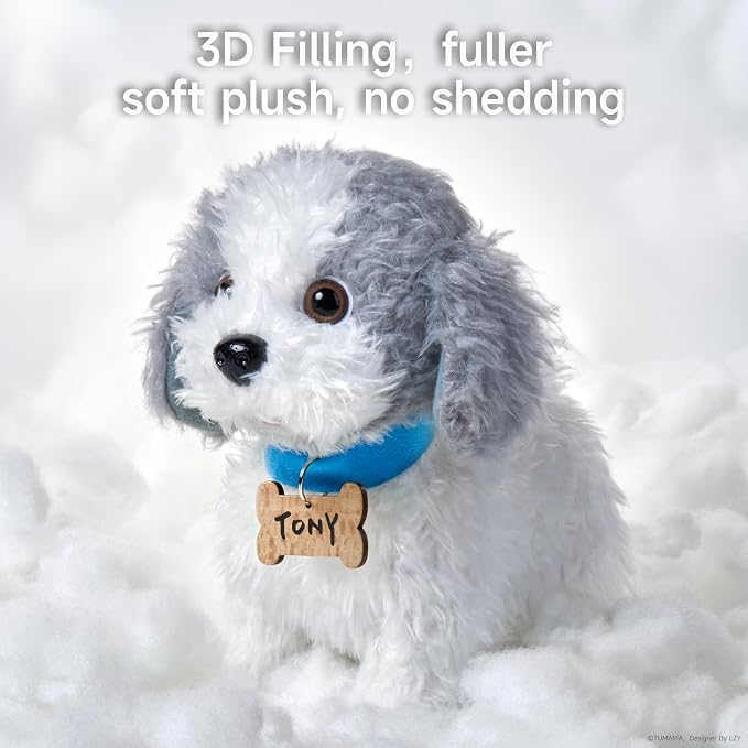 OR OR TU Walking Barking Toy Dog with Remote Control Leash, Plush Puppy Electronic Interactive Toys for Kids, Shake Tail,Pretend Dress Up Realistic Stuffed Animal Dog Age 3 4 5 6+ Years Old Best Gift