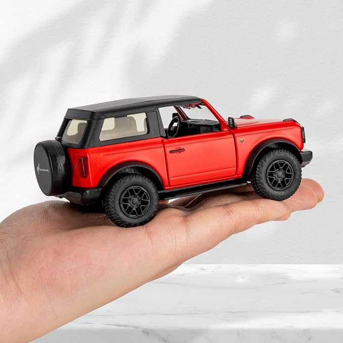 Ford Bronco Badlands 2dr Car Model, 1:36 Diecast Ford Toy Cars, Collectible Car Gift for Kids Boys Girls(Red)