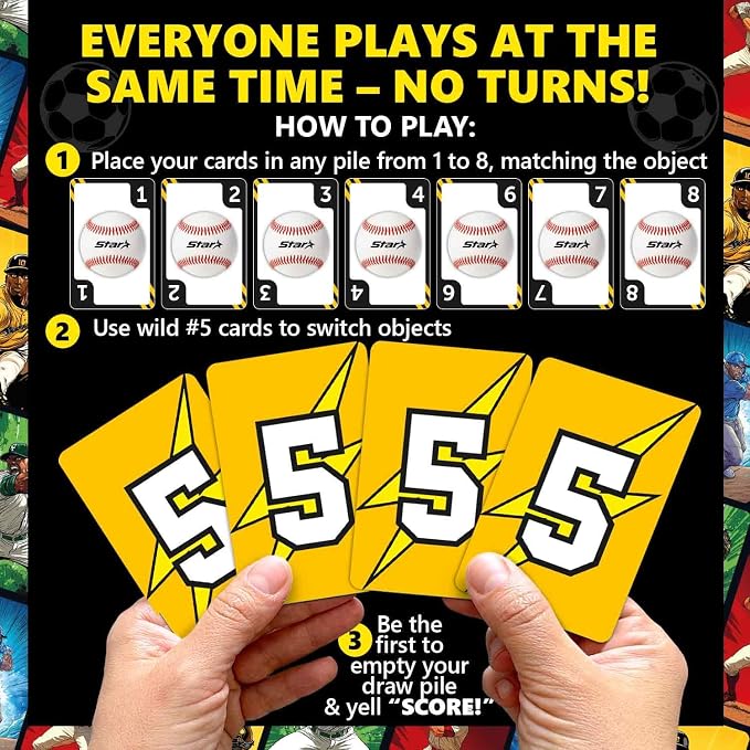 Quokka Baseball Fast-Paced Card Game for Kids & Adults – 128 Cards & Easy Rules – Quick & Fun Matching Game – 2-4 Players – Ages 8+ – Perfect for Family Games Night, Travel and Parties