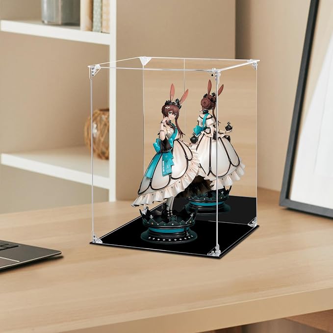 Acrylic Display Case for Collectibles Assemble Clear Acrylic Display Box with Mirrored Back, Alternative Glass Case for Action Figures Lego Model Doll Toys Display (12x12x15.7 inch; 30x30x40 cm)