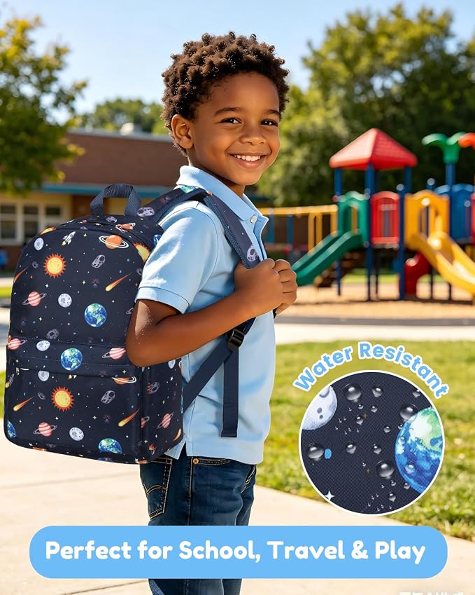 CAMTOP Preschool Backpack for Kids Boys Girls Toddler Backpack Kindergarten School Bookbags for Age 3-8 (Blue Space)