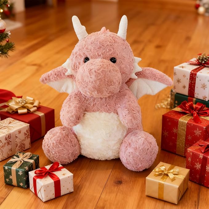 SUSULF Little Flying Dragon - Cute Stuffed Animal Plush Toy - Adorable Soft Dragons Toy Plushies and Gifts - Perfect Present for Kids (Pink,7.87in/20cm)