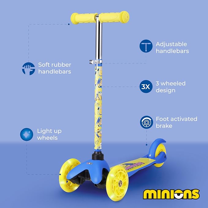 Kick Scooter for Kids, 3 Wheel Self Balancing, Light Up LED Wheels