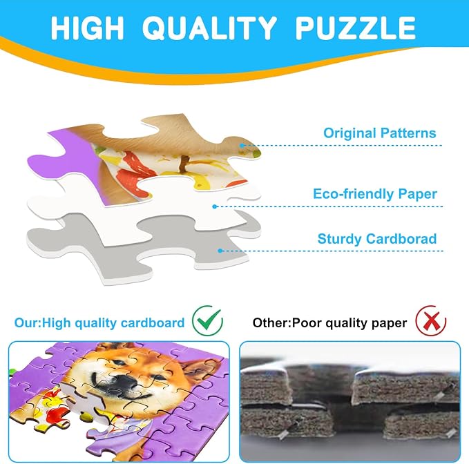 300 Pieces Puzzles for Adults, Multicolor Dogs Puzzle for Adults Children Seniors, Challenging Funny Dogs Puzzles for Kids Ages 8-10 10-12, Great Gift for Family Friends