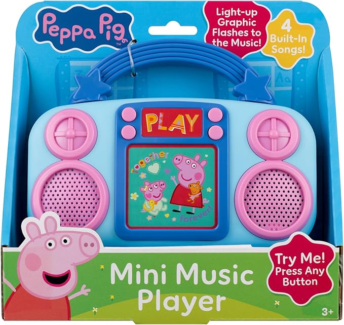 eKids Peppa Pig Toy Music Player, Toddler Toy with Built-in Music and Lights (Peppa Pig)