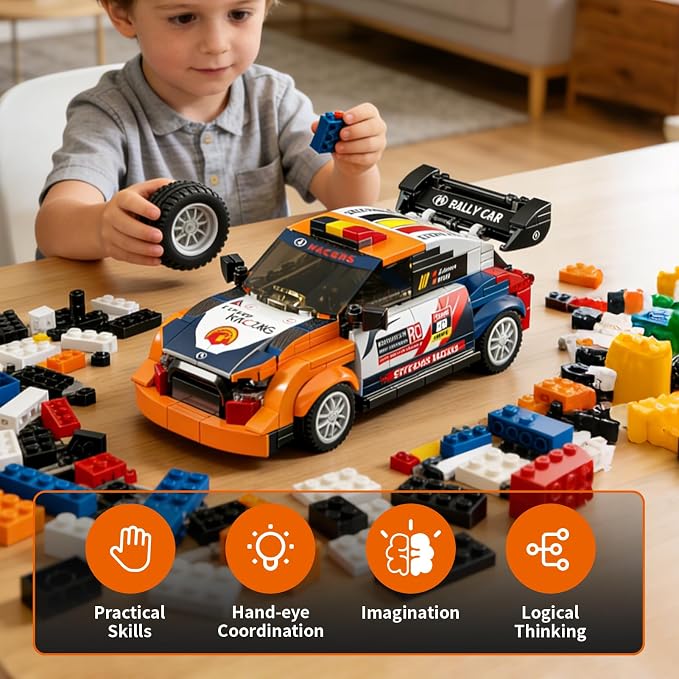 STEM Building Toys for 6 7 8 9 Years Old, 261PCS Remote Control RC Race Car Engineering Construction Kit, Educational Learning Blocks Set, Best Birthday Gift for Boys Girls Ages 6-8+