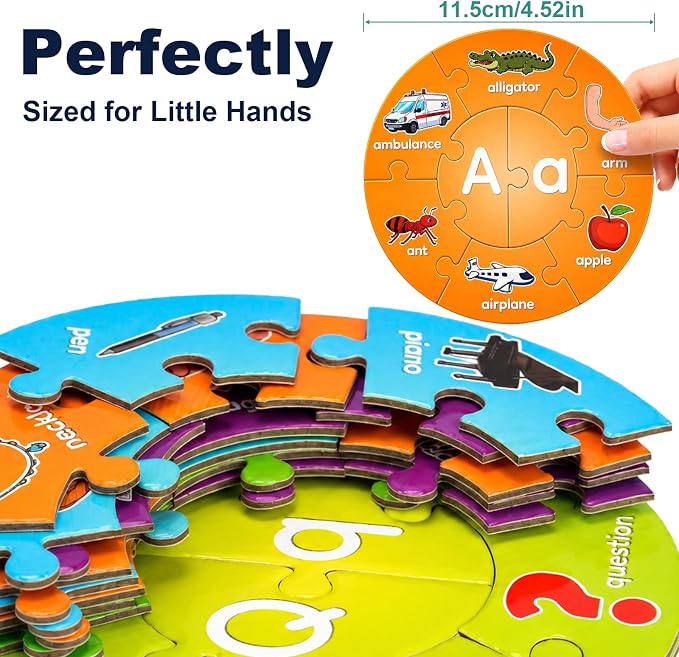 Alphabet Puzzle,ABC Alphabet Learning Toys for Kids Ages 3-5,Preschool Learning Activities Pre-k Lowercase Uppercase Letter Game for Toddlers,Educational Kindergarten Classroom Must Haves