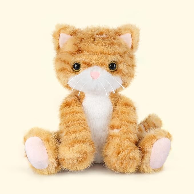 SuzziPals Heatable & Coolable Orange Cat Stuffed Animal, Cat Heating Pad Microwavable for Soothing & Relaxation, Lavender Scented Orange Cat Plush Toy for Stress Relief, Stuffed Cat Toys for Kids