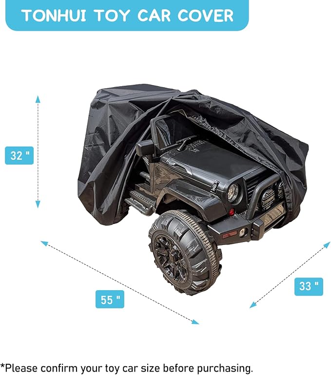 Large Ride-On Truck Toy Car Cover, Outdoor Cover for Power Wheels, Kids Electric Car Cover Waterproof All Weather Protect Kids Car Toy Vehicles - Universal Fit