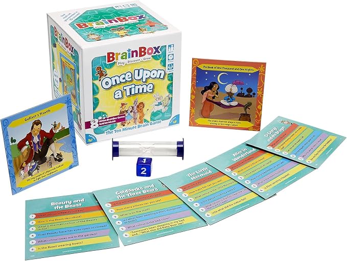 BrainBox BrainBox Once Upon a Time Card Game - Memory & Observation Game, Family-Friendly Fairy Tale Trivia Game for Kids & Adults, Ages 8+, 1+ Players, 10 Minute Playtime, Made by Green Board Games