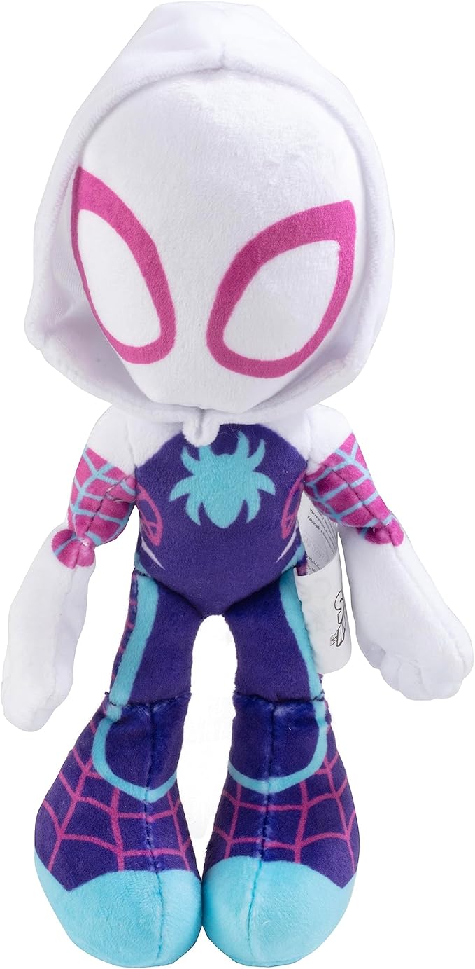 Marvel Spidey & His Amazing Friends 8" Plush 3-Pack Set - Spider-Man, Miles Morales, Gwen Stacy Ghost - Officially Licensed Stuffed Animal Toy Figures - Spider-Verse Gift for Kids, Boys, Girls